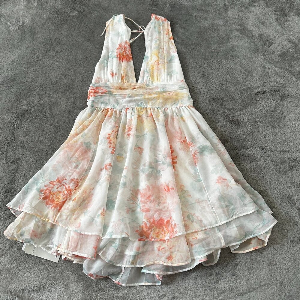 NWT Abercrombie & Fitch Flirty Drama Mini Dress MEDIUM Pastel Fit Flare